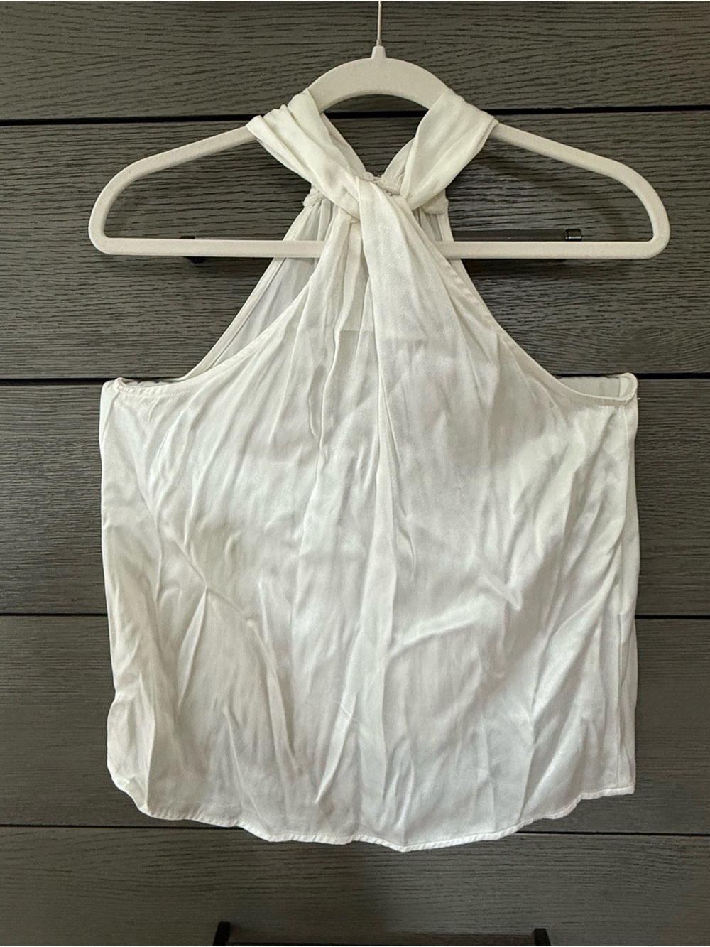 DO+BE White Halter Twist Top